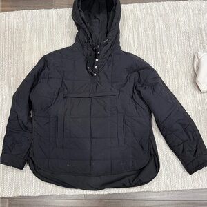 Black Hooded Pullover Jacket